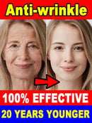 20 years younger, no fine lines