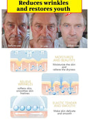 20 years younger, no fine lines